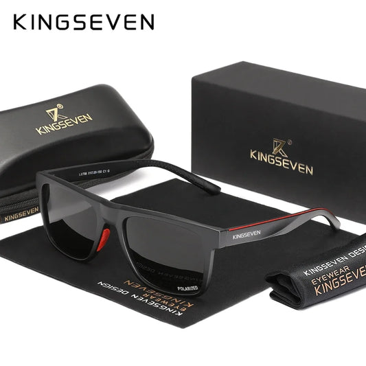 KINGSEVEN Brand Trendy Rectangle Frame Sunglasses Vintage Polarized Women Men Glasses Causal Driving Eyewear UV400