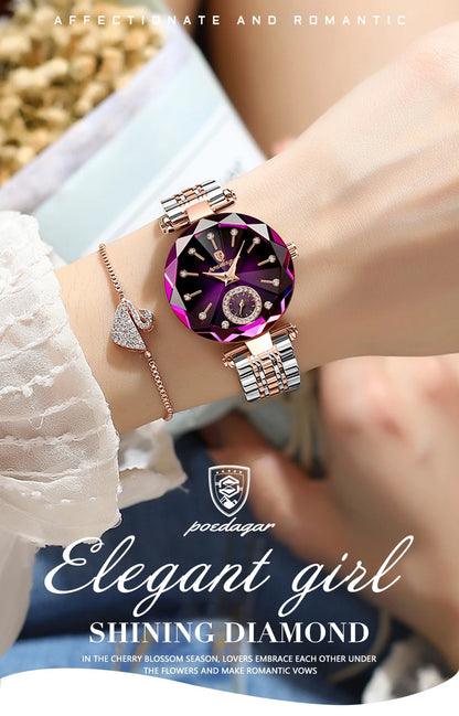 POEDAGAR Luxury Elegant Ladies Wristwatch Waterproof Stainless Steel Watch for Woman Simple Casual Dress Women's Quartz Watches
