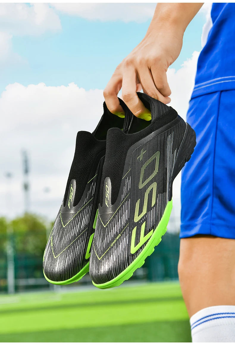 Nouvelles chaussures de football pour hommes, crampons antidérapants pour terrain en herbe, chaussures de football montantes de haute qualité, baskets de futsal, chaussures d'intérieur, chaussures d'extérieur, meilleures