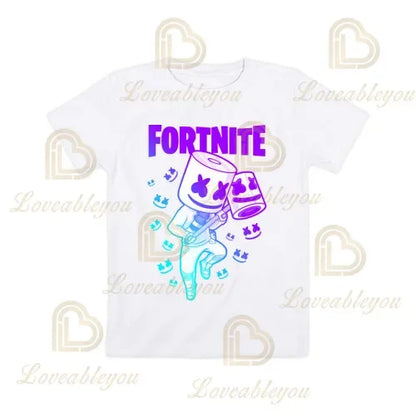 Poikien ja tyttöjen Fortnite-piirrosaiheinen T-paita – Battle Royale 3D, 3–14 vuotta, Victory Royale -pelipaita lapsille ja teineille