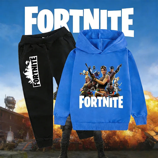 2026 nieuwe Fortnite-gameprint vrijetijdspak voor kinderen, cartoonstijl, lange mouwen, herfst/winter, nieuw tienerpak