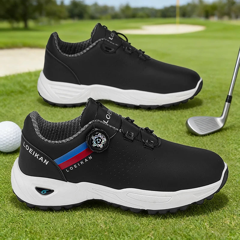Men’s Golf Shoes: High-Quality, Non-Slip Sports Sneakers with Swivel Button for Maximum Comfort!
