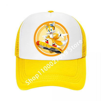 Kawaii Multiple Colors Baseball Caps for Adult Cartoon Sonics Boys Girls Summer Breathable Mesh Hat Cute Anime Sunbonnet Gifts