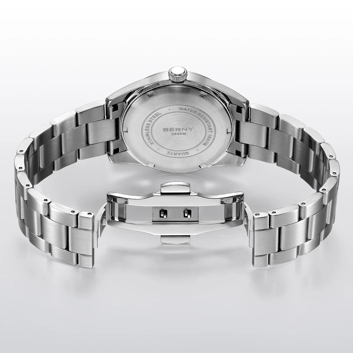 BERNY Men's Watch Luminous AR Sapphire 10ATM Classic  Dress Business Quart Watches for Men Fashion Casual Wristwatch