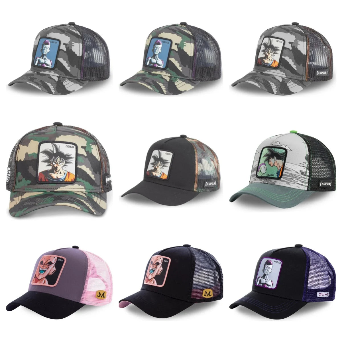 New Dragon Ball Son Goku Cap Summer Travel Peaked Cap Men's Embroidery Hip-Hop Cap Style Sun Visor Adjustable Trucker Mesh Cap