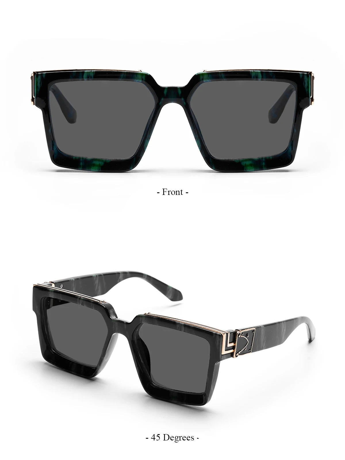 Ruiao Retro Black Millionaire Shades Luxury Sunglasses 2026 For Men Designer Famous Brand Square Sun Glasses Man Women Sunglass