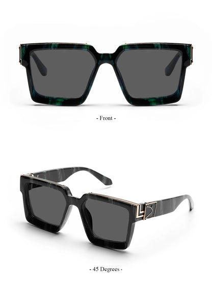 Ruiao Retro Black Millionaire Shades Luxury Sunglasses 2026 For Men Designer Famous Brand Square Sun Glasses Man Women Sunglass