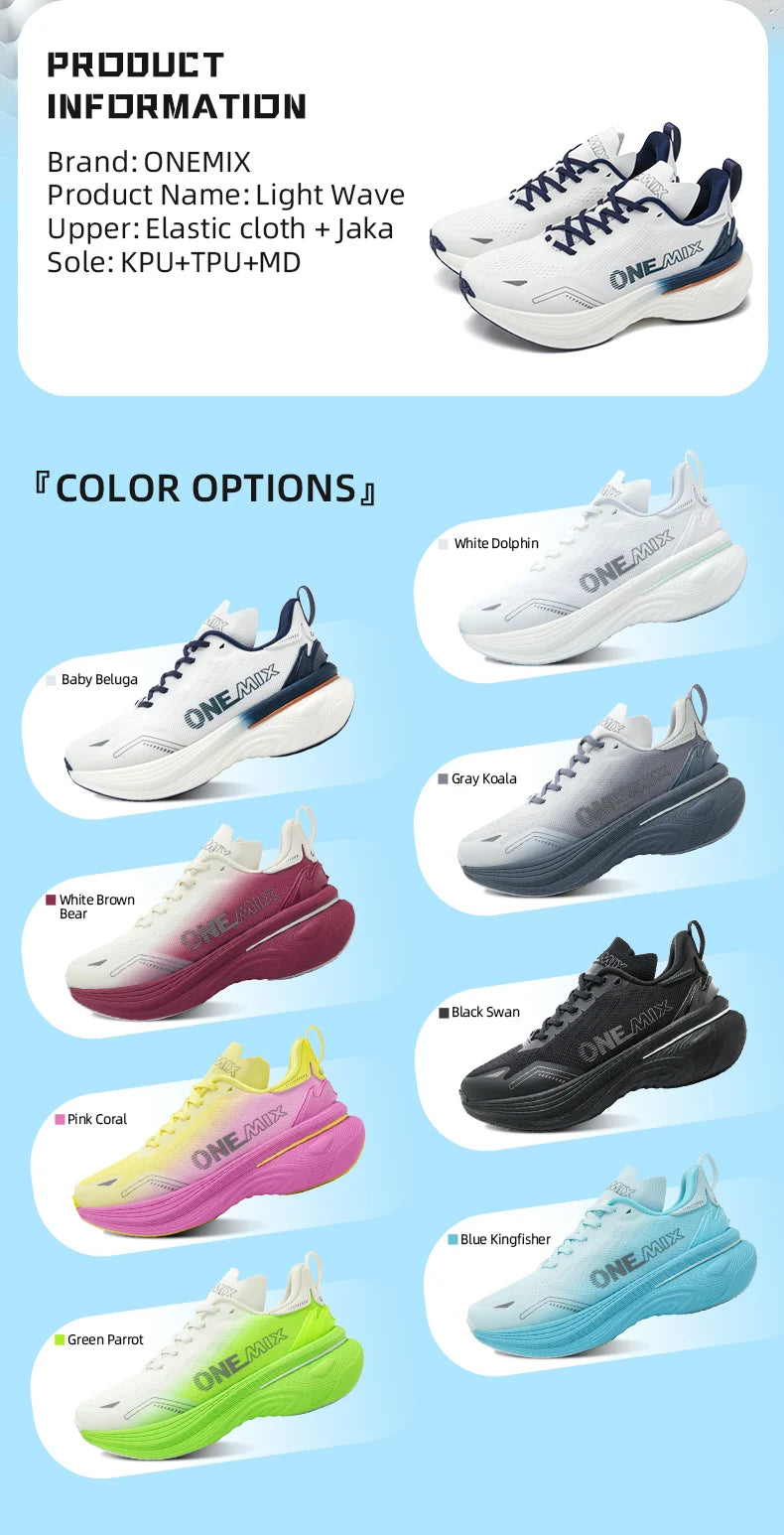 ONEMIX 2026 Jogging Running Shoes Unisex Lightweight Sneakers Road Wear-Resistant Fashion Sports Fitness Shoes