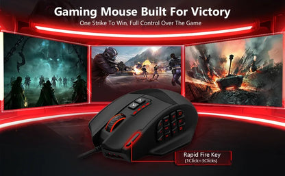 E-YOOSO X-39 Programmable Gaming Mouse, Wired RGB Mouse with 18 Buttons, 8 Removable Weights, 5 DPI, Ergonomic Grip for Computer