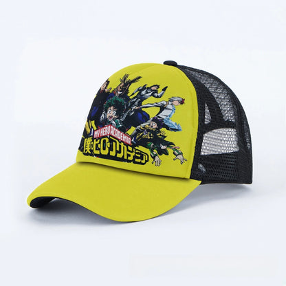 Breathable Mesh Caps Anime Manga Motifs Naruto Luffy Demon Slayer Unisex Summer Fashion Baseball Caps Protection Hats