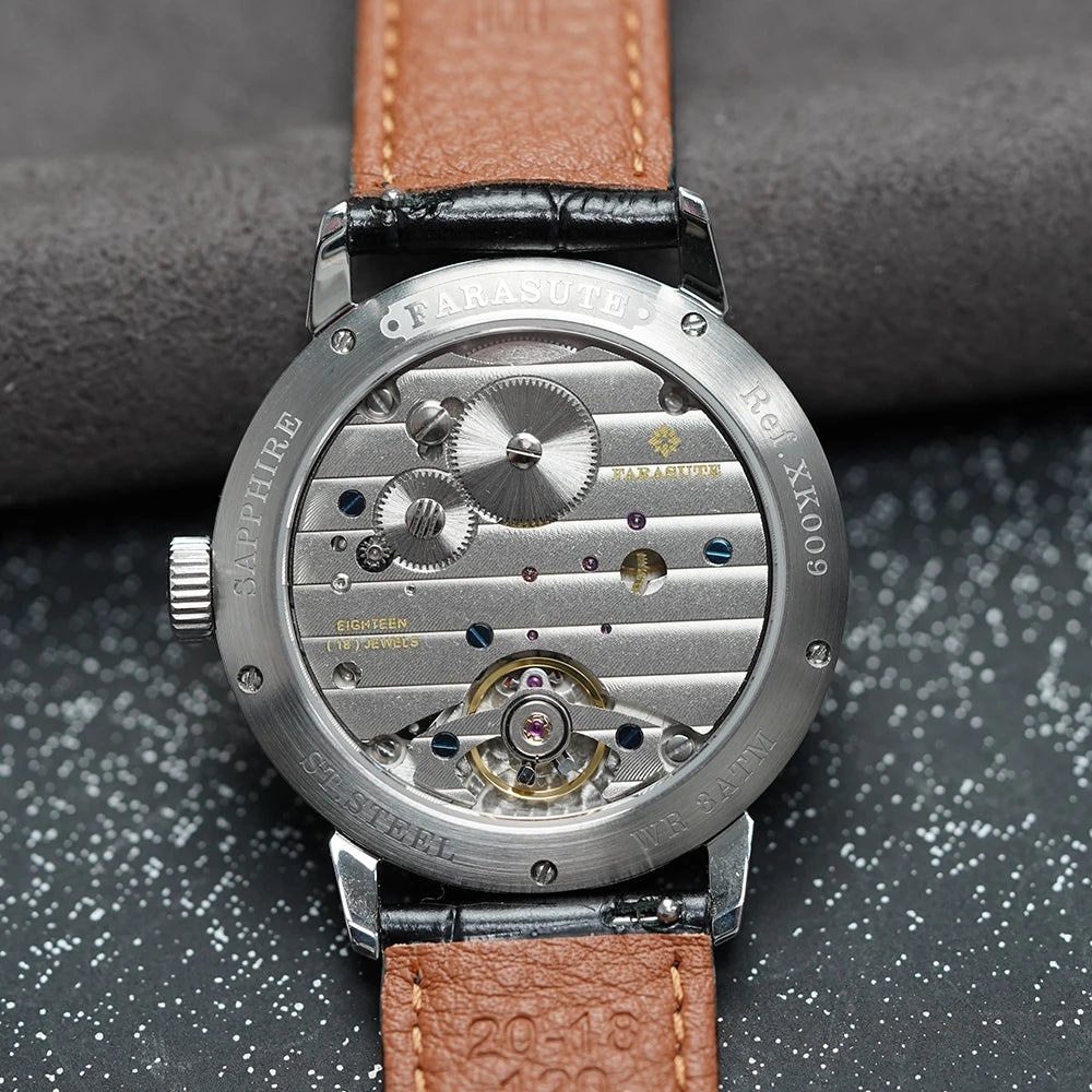 FARASUTE 2026 Fashion Power Reserve 80 hours Hangzhou Customized Movement Manual Mechanical Watch For Men Sapphire Crystal reloj