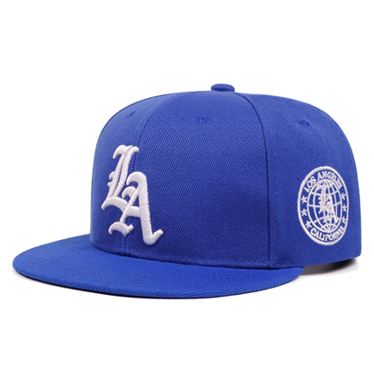 2026 New Fashion Hip Hop Hat LA Letter Side Earth Embroidered Flat Edge Hat Daily Casual Decoration Sunshade Baseball Hat Unisex