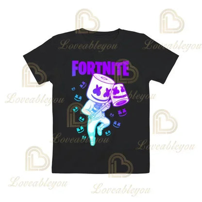 Poikien ja tyttöjen Fortnite-piirrosaiheinen T-paita – Battle Royale 3D, 3–14 vuotta, Victory Royale -pelipaita lapsille ja teineille