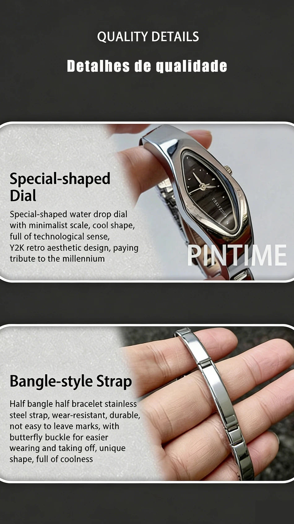 y2k watch shaped teardrop bracelet watch female couple light luxury senior sense of antique wind Gift Ladies' Quartz Wristwatch