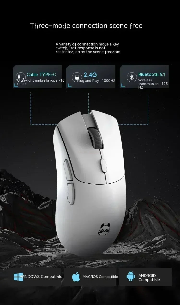 Metaphyuni Metapanda P1 belaidė pelė P1 Pro Max Paw3395L, mažos delsos, lengva e. sporto žaidimų pelė, ergonomiška, PC žaidėjui skirta dovana