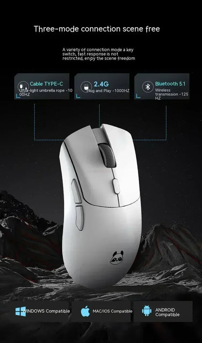 Metaphyuni Metapanda P1 belaidė pelė P1 Pro Max Paw3395L, mažos delsos, lengva e. sporto žaidimų pelė, ergonomiška, PC žaidėjui skirta dovana