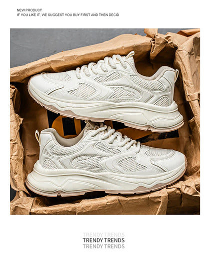 Ténis casuais de corrida para homem, primavera/verão, sola macia, antiderrapantes, respiráveis, para corrida ao ar livre, sapatos desportivos Joker para jovens
