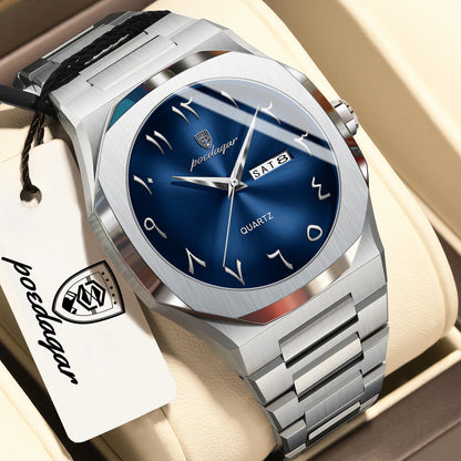 Reloj POEDAGAR de lujo para hombre, de cuarzo, resistente al agua, de acero inoxidable, reloj masculino con fecha y día de la semana, relojes de negocios para hombre, Reloj Hombre