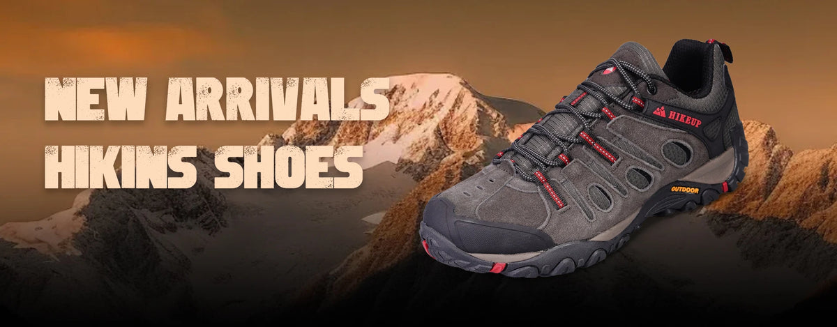 HIKEUP Hiking Shoes Mens Winter Climbing Trekking Sneakers for Men Leather Breathable Outdoor Anti-skid Sports Work Man Shoes