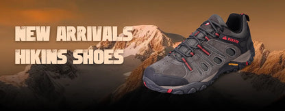 HIKEUP Hiking Shoes Mens Winter Climbing Trekking Sneakers for Men Leather Breathable Outdoor Anti-skid Sports Work Man Shoes