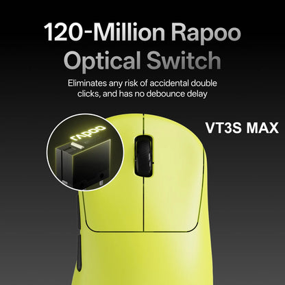 Rapoo VT3S /VT3S MAX GEN-2 bezdrátová herní myš, skutečná bezdrátová frekvence dotazování 8K, ultralehká 49g, výdrž baterie až 750Hr
