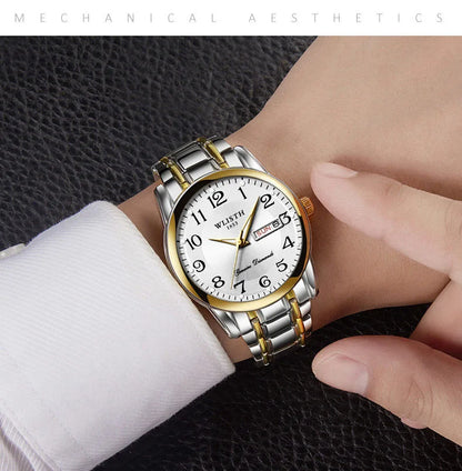 Montre de luxe pour femme, montre à quartz, montre-bracelet numérique, étanche, avec calendrier et affichage lumineux; style mode et professionnel, convient aussi aux hommes.