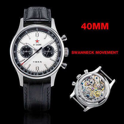 1963 Panda Pilot Chronograph Watch Men 40mm Air Force Sapphire Senior  ST1901 Mechanical Wristwatches Retro Clock Reloj Hombre