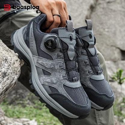 Zapatillas de senderismo para hombre Baasploa: antideslizantes, resistentes al desgaste, para escalada y senderismo al aire libre; con interior de algodón para mayor comodidad; zapatillas deportivas para actividades al aire libre.