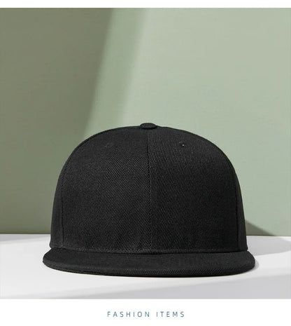 Wholesale 40 Colors Adjustable Flat Peak Snapback Caps Lady Fashion Polyester Plain Baseball Hat Men Hiphop Blank Sport Cap