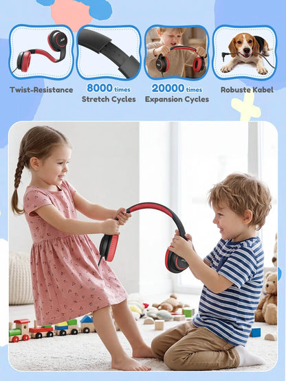 Casque filaire Acer pour enfants, idéal pour l’école, avec prise jack 3,5 mm, pliable, à porter sur les oreilles, pour les jeunes garçons et les jeunes filles, niveau sonore sécurisé de 85/94 dB.