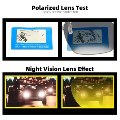 REXXAR Mens Metal Clip on Sunglasses Polarized Eyeglasses UV400 Women Square Night Vision Driving Sun Glasses