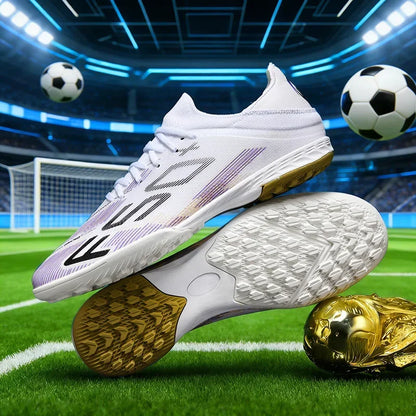 Nouvelles chaussures de football pour hommes, chaussures de match, crampons pour terrain en gazon, baskets de haute qualité, chaussures de futsal pour intérieur, chaussures montantes antidérapantes pour extérieur, meilleu