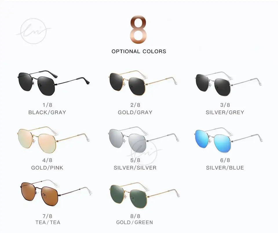 LM New Fashion Women Hexagon Sunglasses Men Retro Polarized Driving Coating Mirror Sun Glasses Goggle UV400 Eyewear gafas de sol
