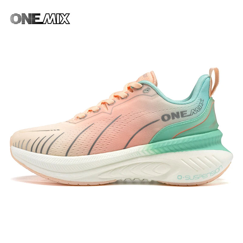 „ONEMIX“ moteriški sportiniai bateliai, juodi, kvėpuojantys bėgimo bateliai moterims, dizainerio kūrinys, nemokamas pristatymas, rožiniai mados sportiniai bateliai su amortizacija