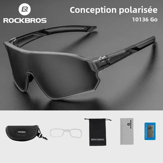 ROCKBROS Polarized Sunglasses, Sports Protection Glasses, Bicycle Eyewear, Outdoor Hiking, Camping, Golf, Cycling Goggles, UV400