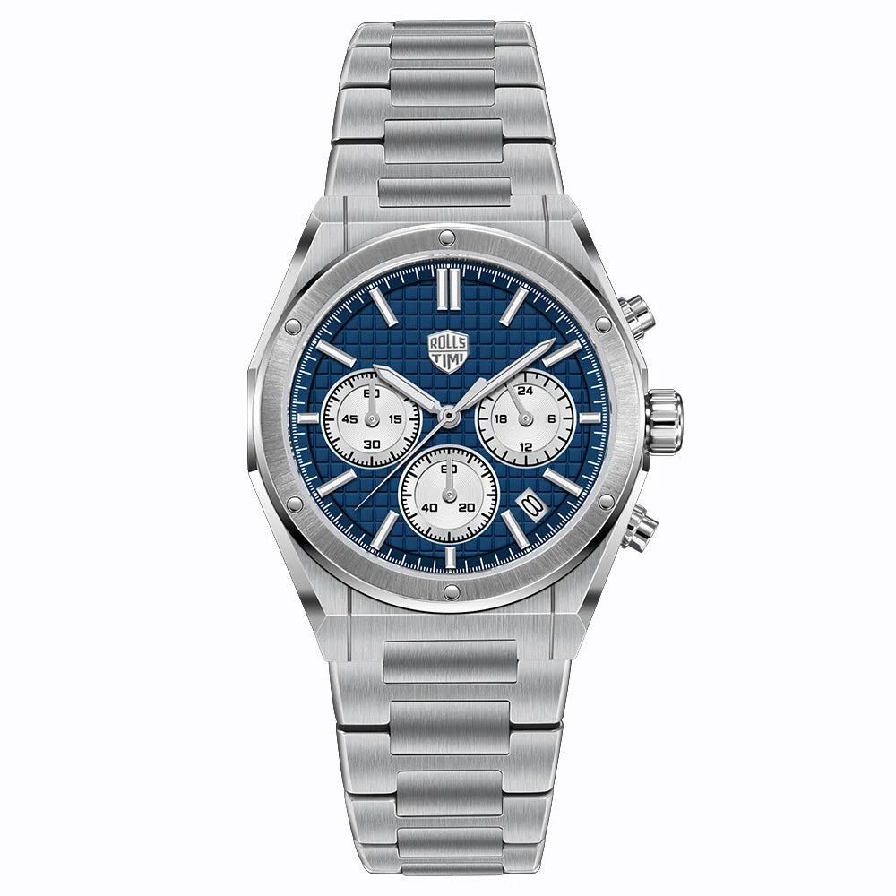 2026 RollsTimi Men's Watches Luxury Quartz Men's Watches Classic Sapphire VK63 Sports Chronograph Stainless Steel Calendar reloj