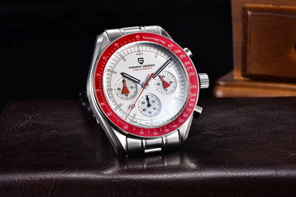 New PAGANI DESIGN Moon Men Watch Retro Luxury Quartz Watches For Men Stainless steel Sport waterproof Chronograph Man+With BOX
