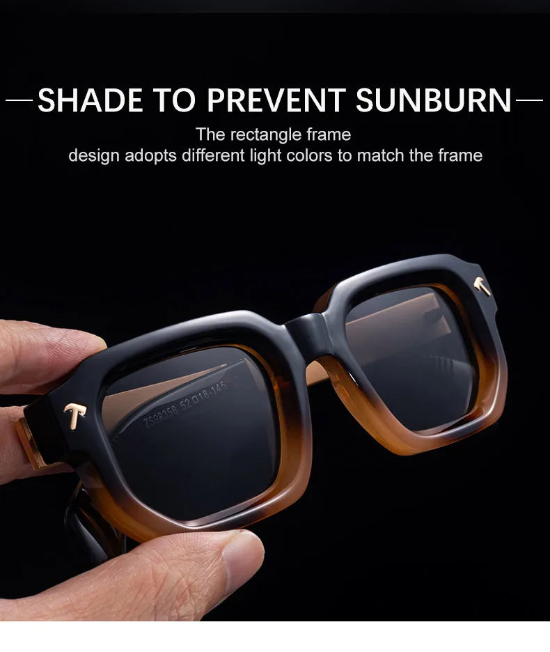 Polarized Square Punk Sunglasses Men 2026 Luxury Brand Classic Rectangle Sunglass UV400 Driving Eyewear Fashion Outdoor Shades