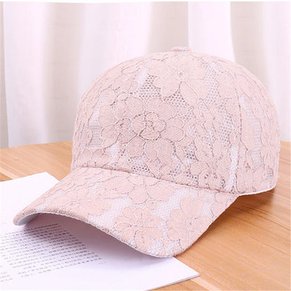 Princess Style Lace Embroidery Mesh Flower Spring and Summer Women Baseball Caps Breathable Lady Snapback Hats Young Girl  BQ091