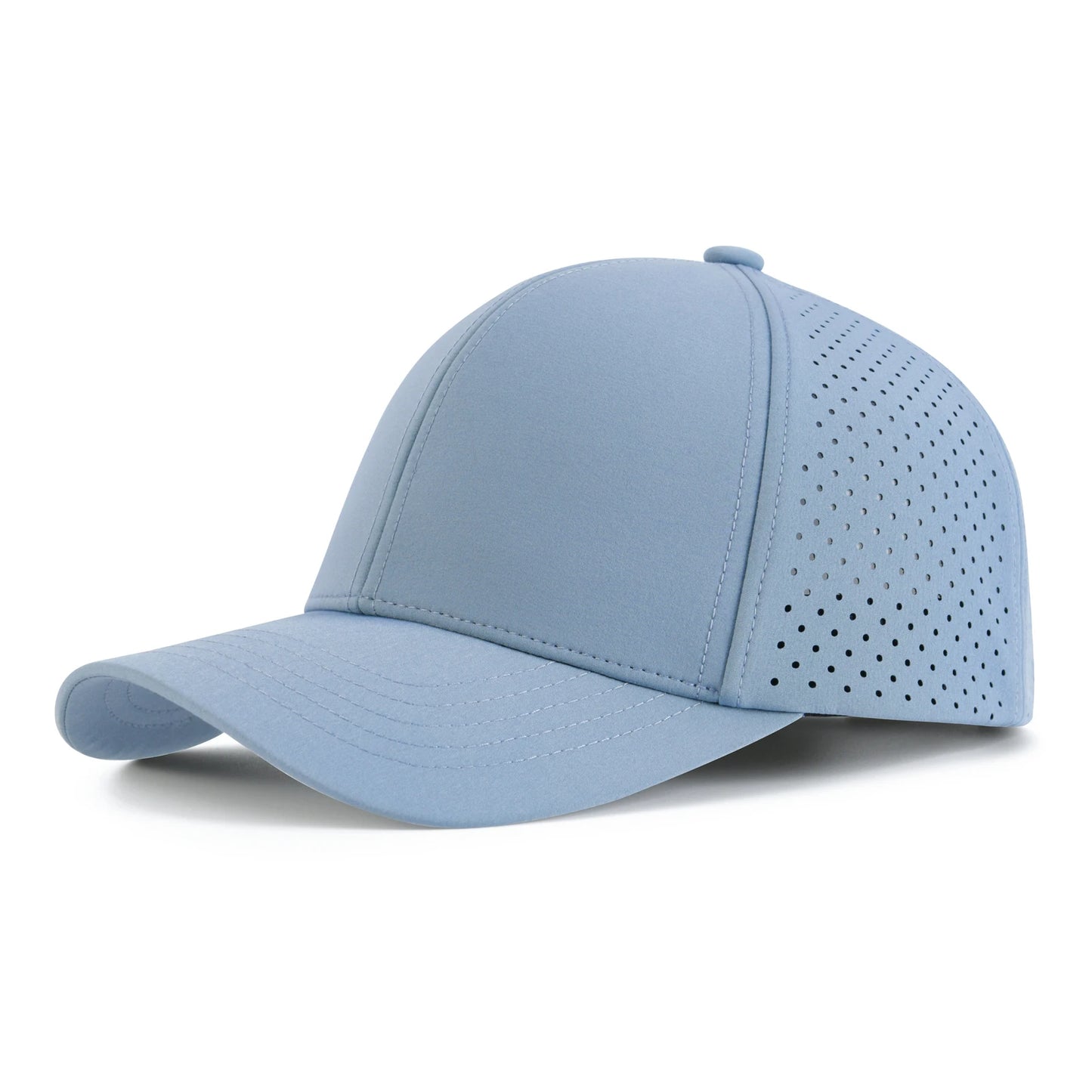 VOBOOM Men Quick Dry Baseball Cap Laser Cut Mesh Ball Curved Brim Snapback Hat Outdoor Running Travel Black Hat