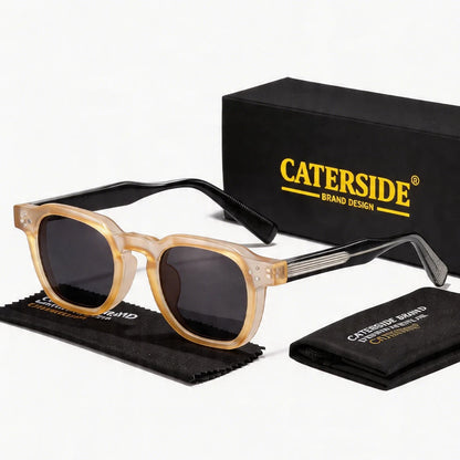 CATERSIDE New Vintage Men's Sunglasses High-Quality Square Sun Glasses Women's Outdoor Travel Beach Summer Fashion Glasses Uv400