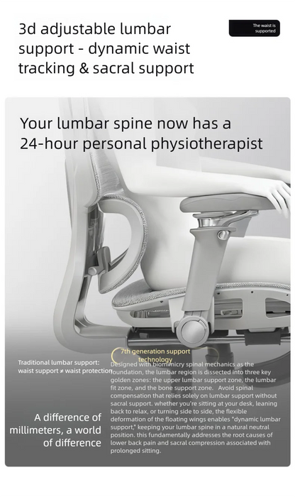 Ergonomic Office Chair Reclining with Footrest, High Back Computer Desk Chair with Lumbar Support, Adjustable Swivel Office Chair for Home Office & Gaming
