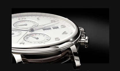 Relógio masculino mecânico automático LOBINNI Luxury Brand Switzerland com calendário perpétuo, vidro de safira e mostrador multifunções L13019-8
