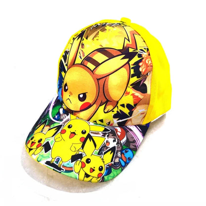 Pokemon Go Anime Figure Pikachu Polyester Baseball Cap Print Cartoon Peaked Cap Children's Dress Up Decoration Birthday Gifts
