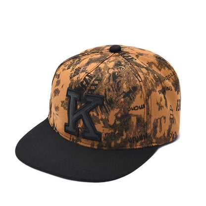 Baseballcap mit flachem Schirm, Buchstabenstickerei für Herren, vielseitig kombinierbar, Damen-Sommer-Hip-Hop-Hut, Outdoor-Sonnenschutz, verstellbare Schirmmütze