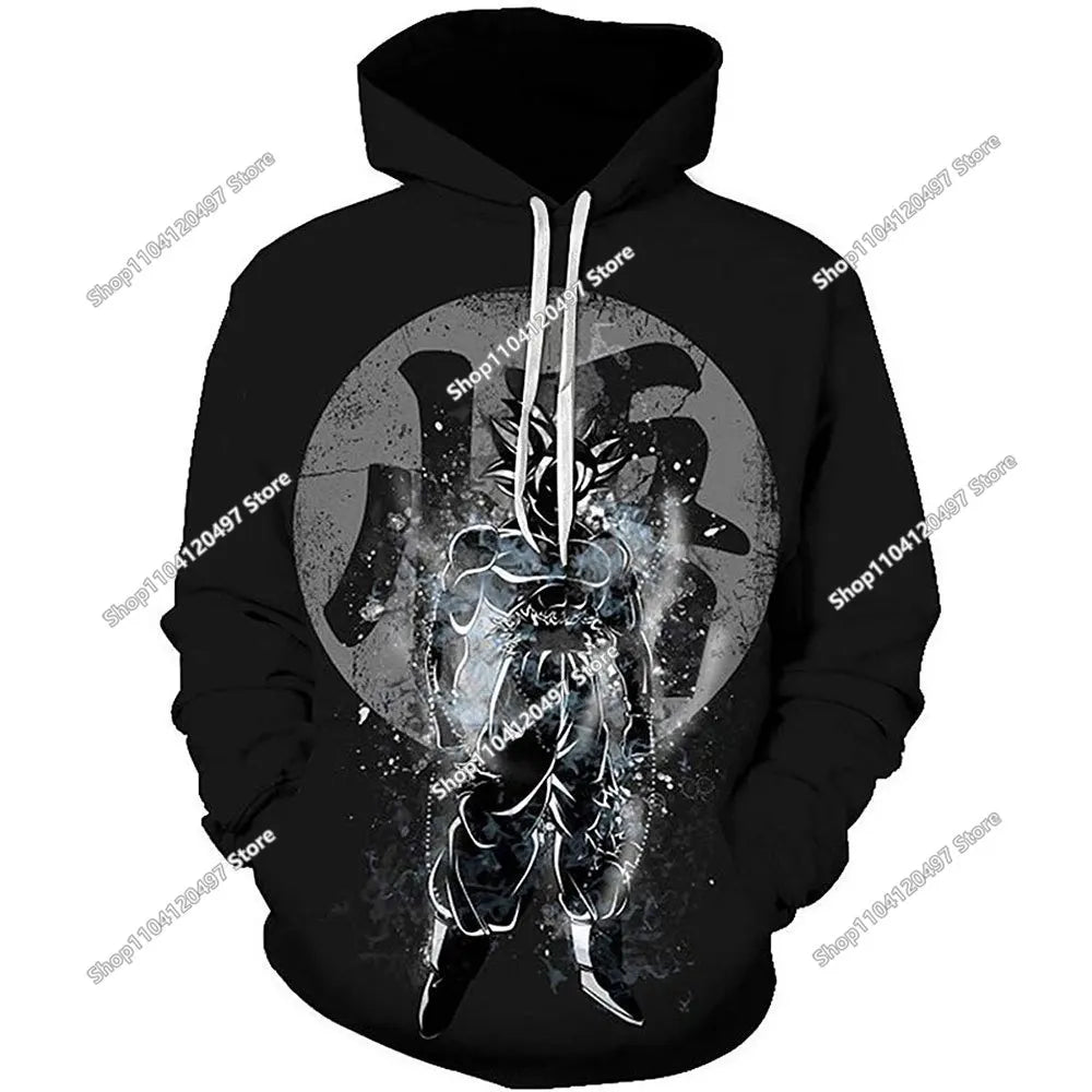 Sweatshirt com capuz Dragon Ball para rapazes e raparigas, novo modelo de outono e inverno, criativo, largo e versátil