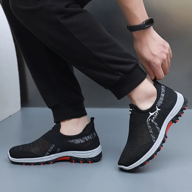 Męskie letnie trampki Sportowe męskie buty z siateczki Oddychające buty sportowe Płócienne lekkie trampki Tanie buty Wyprzedaż