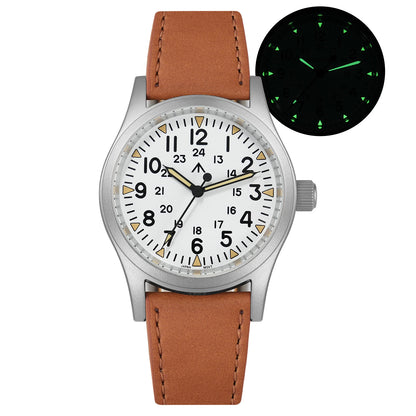 Militado ML05 38mm Men Watch VH31 Quartz Military Watches Domed Sapphire AR Coating 100m Waterproof Stainless Steel Wristwatch