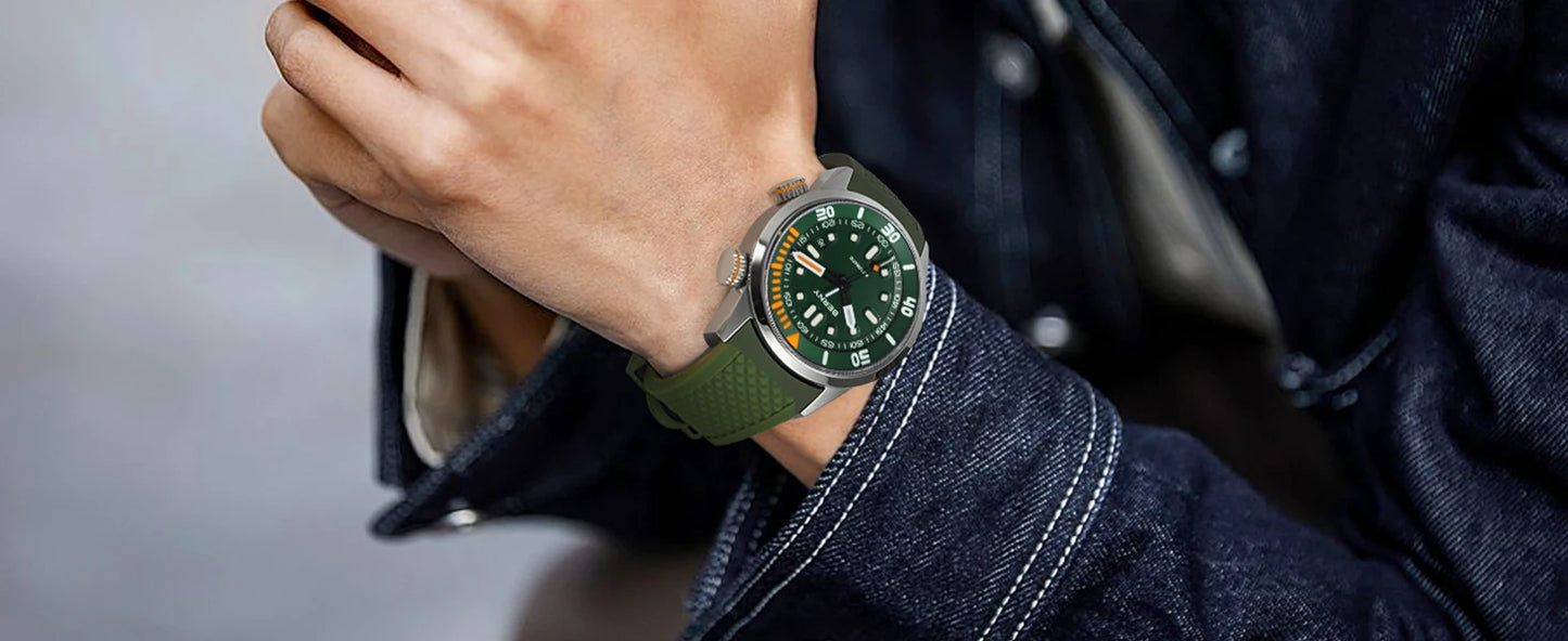 BERNY Automatic Dive Watch for Men Super Luminous 20ATM Diver Wristwatch Original Top Sapphire Swim Sport Mechanical Male Watch