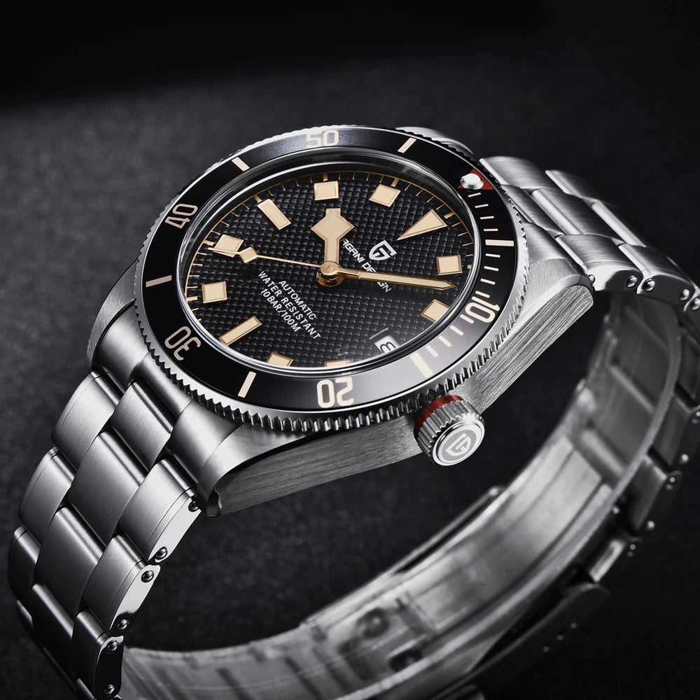 Montre automatique pour homme PAGANI DESIGN – Modèle de luxe type BB58, montre-bracelet mécanique, sportive, en acier inoxydable et étanche